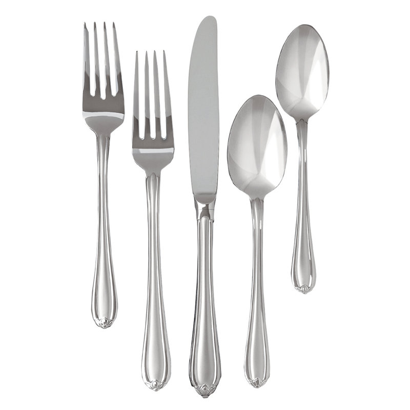 Gorham Melon Bud Stainless Steel Flatware Set of 5 & Reviews Wayfair